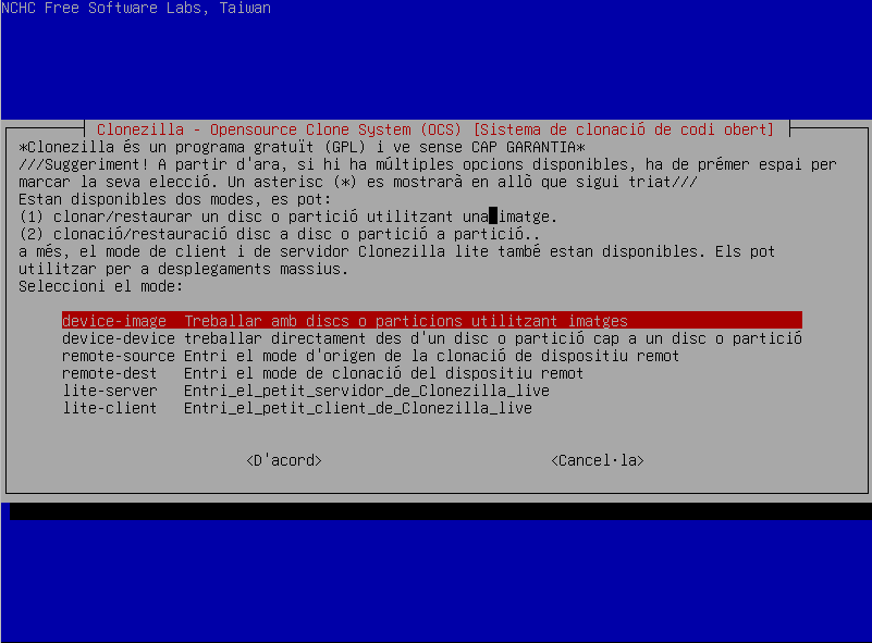 Clonezilla Device-Image